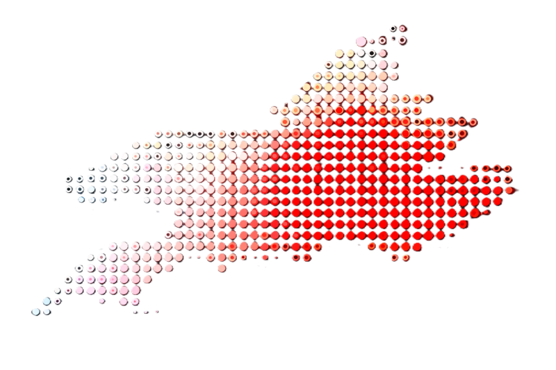 Map showing the South East coverage area